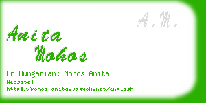 anita mohos business card